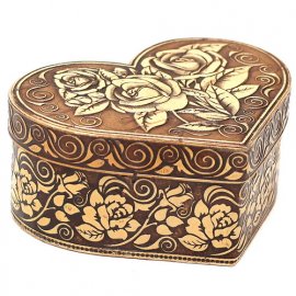 Jewellery box Heart-Roses, 10 x 7 x 4.5