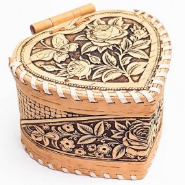 Jewellery box Roses, hinged cover, 12x11x8