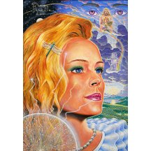 Anastasia & Fiery sphere, framed canvas print