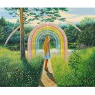 Rainbow girl, framed canvas print
