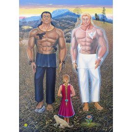 Anasta & two brothers, framed canvas print