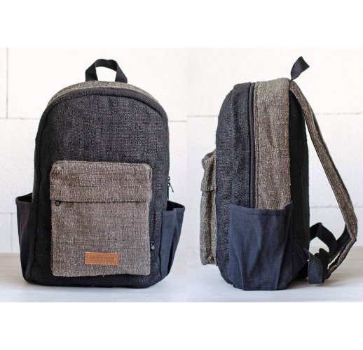 black hemp backpack