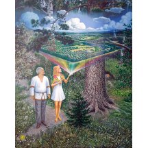 Dreaming of the future, framed canvas print