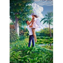 Happy Day, framed canvas print