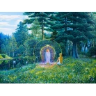 Anastasia & God-boy, framed canvas print